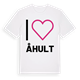 White t-shirt med Jag älskar Åhult t-shirt stort tryck
