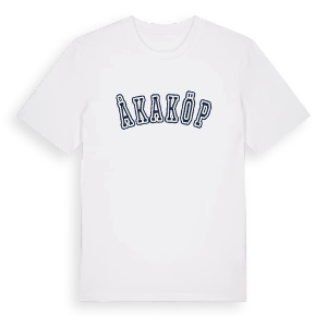 Åkaköp college t-shirt – ekologisk bomull t-shirt från Pinshirt
