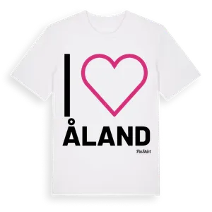 Jag älskar Åland t-shirt stort tryck – ekologisk bomull t-shirt från Pinshirt