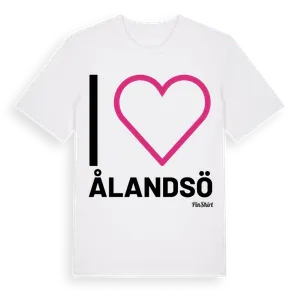 Jag älskar Ålandsö t-shirt stort tryck – ekologisk bomull t-shirt från Pinshirt