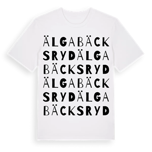 Älgabäcksryd ordlek t-shirt – ekologisk bomull t-shirt från Pinshirt