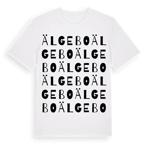 Älgebo ordlek t-shirt – ekologisk bomull t-shirt från Pinshirt