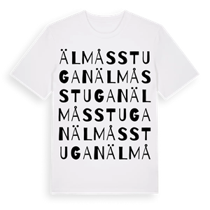Älmåsstugan ordlek t-shirt – ekologisk bomull t-shirt från Pinshirt