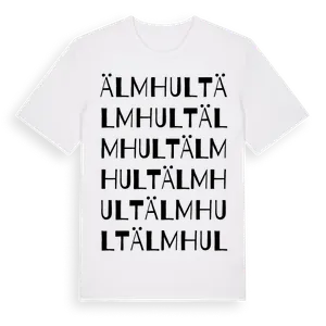 Älmhult ordlek t-shirt – ekologisk bomull t-shirt från Pinshirt