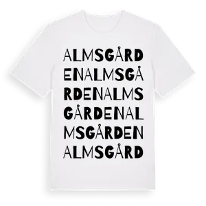 Almsgården ordlek t-shirt – ekologisk bomull t-shirt från Pinshirt