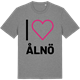 Mid Heather Gray t-shirt med Jag älskar Ålnö t-shirt stort tryck
