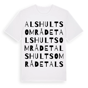 Alshultsområdet ordlek t-shirt – ekologisk bomull t-shirt från Pinshirt