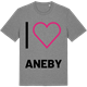 Mid Heather Gray t-shirt med Jag älskar Aneby t-shirt stort tryck