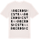 Vintage White t-shirt med Angerdshestra ordlek t-shirt