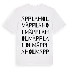 Äpplaholm ordlek t-shirt – ekologisk bomull t-shirt från Pinshirt