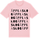 Pink Cotton t-shirt med Äpplaskog ordlek t-shirt