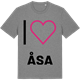 Mid Heather Gray t-shirt med Jag älskar Åsa t-shirt stort tryck