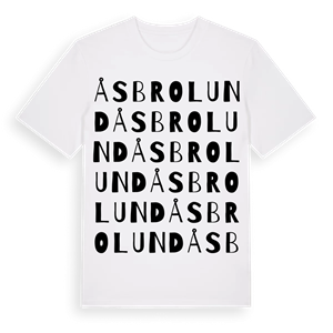 Åsbrolund ordlek t-shirt – ekologisk bomull t-shirt från Pinshirt