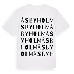 Åsbyholm ordlek t-shirt – ekologisk bomull t-shirt från Pinshirt