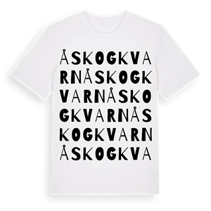 Åskogkvarn ordlek t-shirt – ekologisk bomull t-shirt från Pinshirt