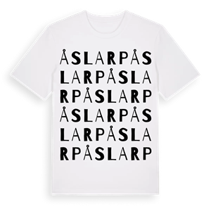 Åslarp ordlek t-shirt – ekologisk bomull t-shirt från Pinshirt