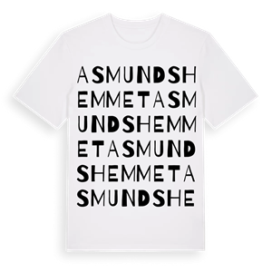 Asmundshemmet ordlek t-shirt – ekologisk bomull t-shirt från Pinshirt