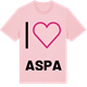 Pink Cotton t-shirt med Jag älskar Aspa t-shirt stort tryck