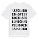 White t-shirt med Aspelunden ordlek t-shirt