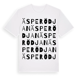 Äsperödjan ordlek t-shirt – ekologisk bomull t-shirt från Pinshirt