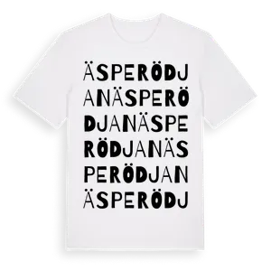 Äsperödjan ordlek t-shirt – ekologisk bomull t-shirt från Pinshirt