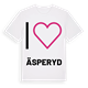 White t-shirt med Jag älskar Äsperyd t-shirt stort tryck