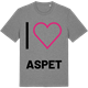 Mid Heather Gray t-shirt med Jag älskar Aspet t-shirt stort tryck