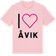 Pink Cotton t-shirt med Jag älskar Åvik t-shirt stort tryck