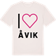 Vintage White t-shirt med Jag älskar Åvik t-shirt stort tryck