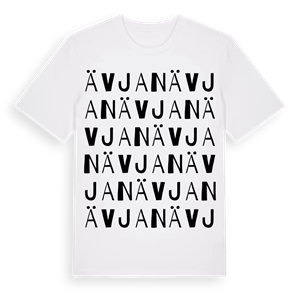 Ävjan ordlek t-shirt – ekologisk bomull t-shirt från Pinshirt