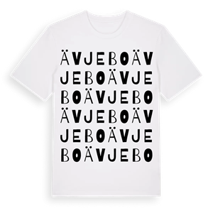 Ävjebo ordlek t-shirt – ekologisk bomull t-shirt från Pinshirt