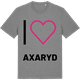 Mid Heather Gray t-shirt med Jag älskar Axaryd t-shirt stort tryck