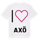White t-shirt med Jag älskar Axö t-shirt stort tryck