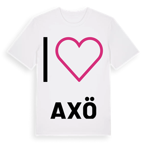 Jag älskar Axö t-shirt stort tryck – ekologisk bomull t-shirt från Pinshirt