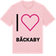 Pink Cotton t-shirt med Jag älskar Bäckaby t-shirt stort tryck