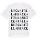 White t-shirt med Bäckafällan ordlek t-shirt