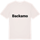 Vintage White t-shirt med Backamo fetstil t-shirt