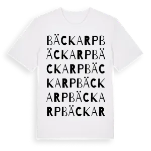 Bäckarp ordlek t-shirt – ekologisk bomull t-shirt från Pinshirt