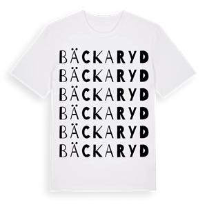 Bäckaryd ordlek t-shirt – ekologisk bomull t-shirt från Pinshirt