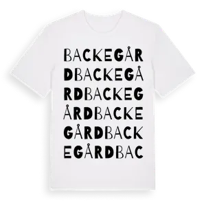 Backegård ordlek t-shirt – ekologisk bomull t-shirt från Pinshirt