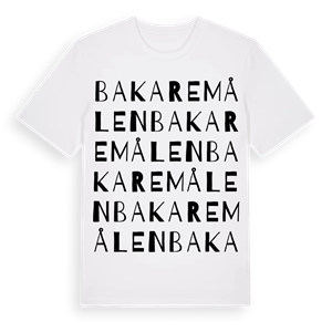 Bakaremålen ordlek t-shirt – ekologisk bomull t-shirt från Pinshirt