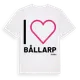 White t-shirt med Jag älskar Bållarp t-shirt stort tryck