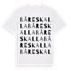 White t-shirt med Båreskalla ordlek t-shirt
