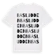 White t-shirt med Basludden ordlek t-shirt