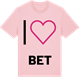 Pink Cotton t-shirt med Jag älskar Bet t-shirt stort tryck