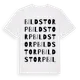 White t-shirt med Bildstorp ordlek t-shirt