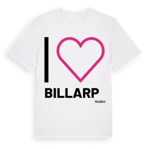 Jag älskar Billarp t-shirt stort tryck – ekologisk bomull t-shirt från Pinshirt
