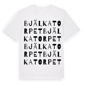 Bjälkatorpet ordlek t-shirt – ekologisk bomull t-shirt från Pinshirt