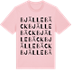Pink Cotton t-shirt med Bjällebäck ordlek t-shirt