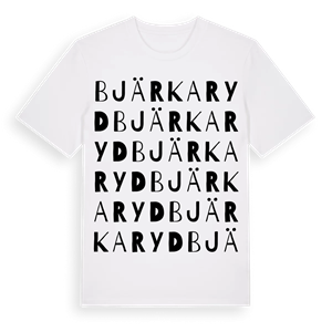 Bjärkaryd ordlek t-shirt – ekologisk bomull t-shirt från Pinshirt